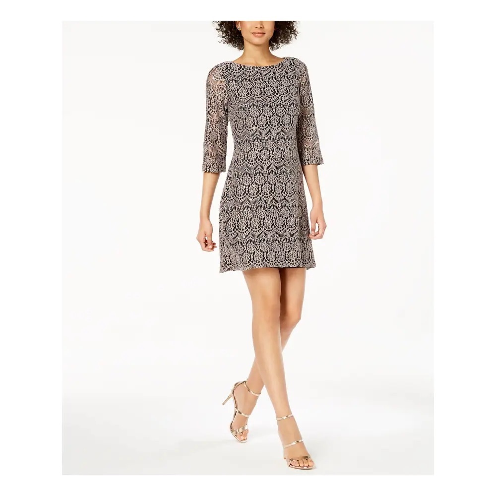 Jessica Howard Black and White Patterned Mini Dress